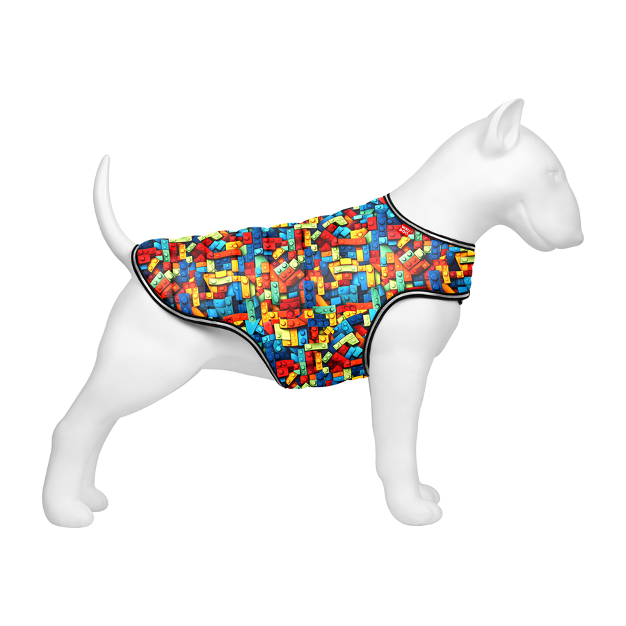 Курточка-накидка для собак WAUDOG Clothes, малюнок "Блоки", M, А 37 см, B 52-62 см, С 36-47 см