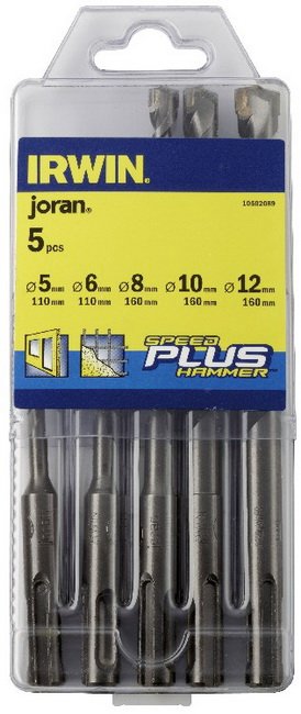 Набір бурів SDS plus Ø5-12 мм Speedhammer 5 шт, Irwin 10502089