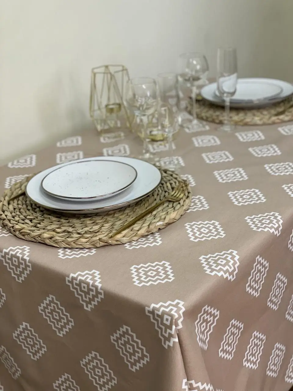 Скатертина Ecotton DUCK 170х220 см водовідштовхувальна бежева 1003-11 Beige