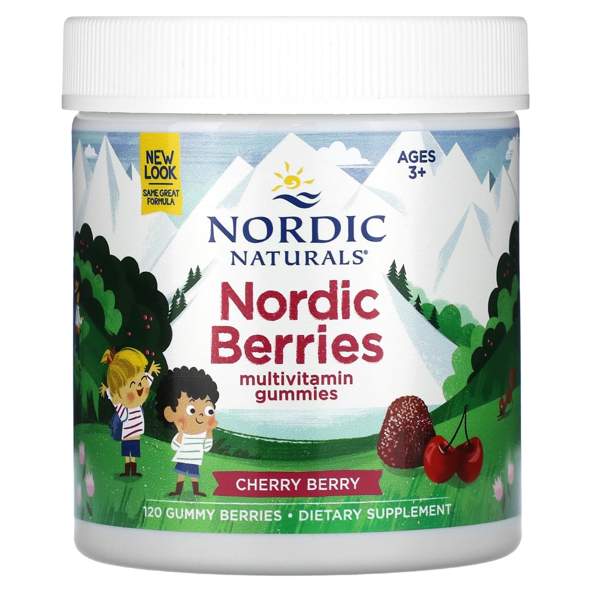 Мультивітаміни для дітей, смак вишні, Nordic Berries, Multivitamin Gummies, Ages 3+, Nordic Naturals, 120 жувальних цукерок