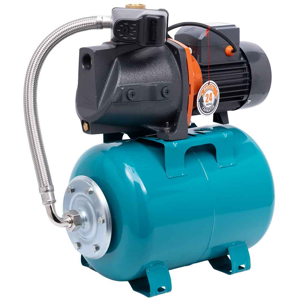 Станция 0.75кВт Hmax 46м Qmax 90л/мин (самовсасывающий насос) 24л AquaticaLEO XJWm/10mA3/UA (775323/24)