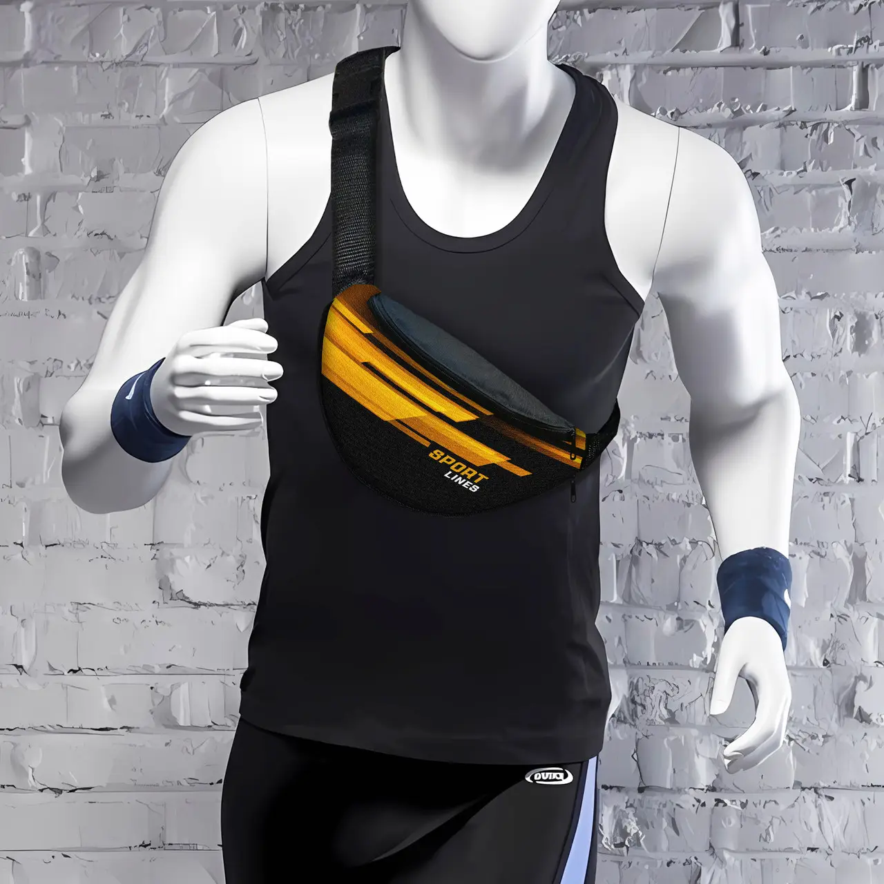 Сумка-бананка Sport чоловіча/жіноча спортивна 32×16 см з розширювачем поясна сумка або сумка через плече (3755)