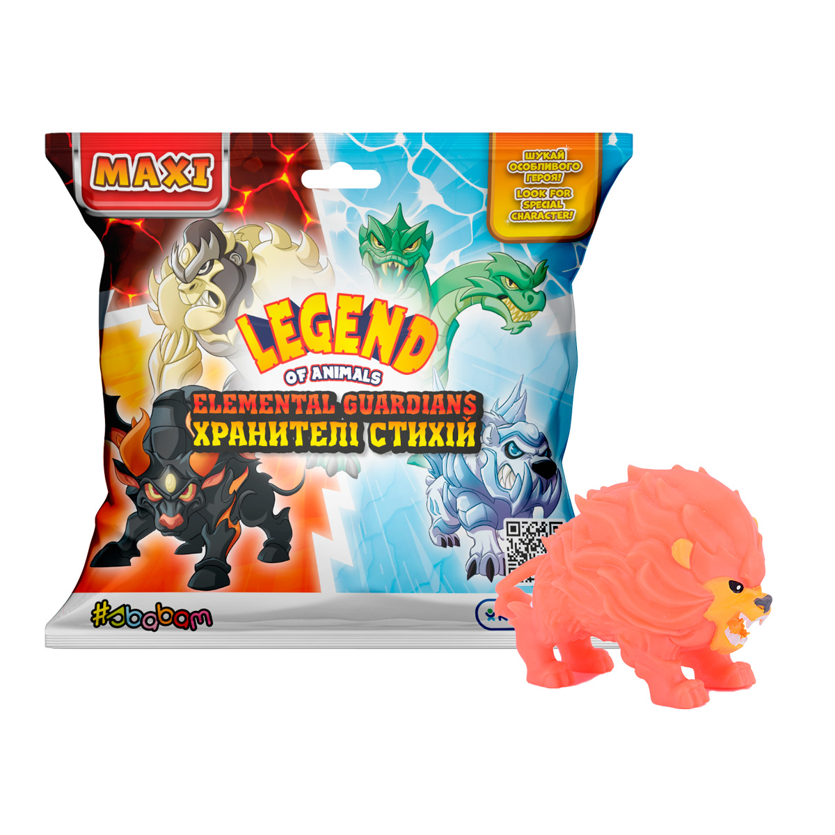 Стретч-іграшка у вигляді тварини серії "LEGEND OF ANIMALS МАКСІ" – ХРАНИТЕЛІ СТИХІЙ (у диспл.)
