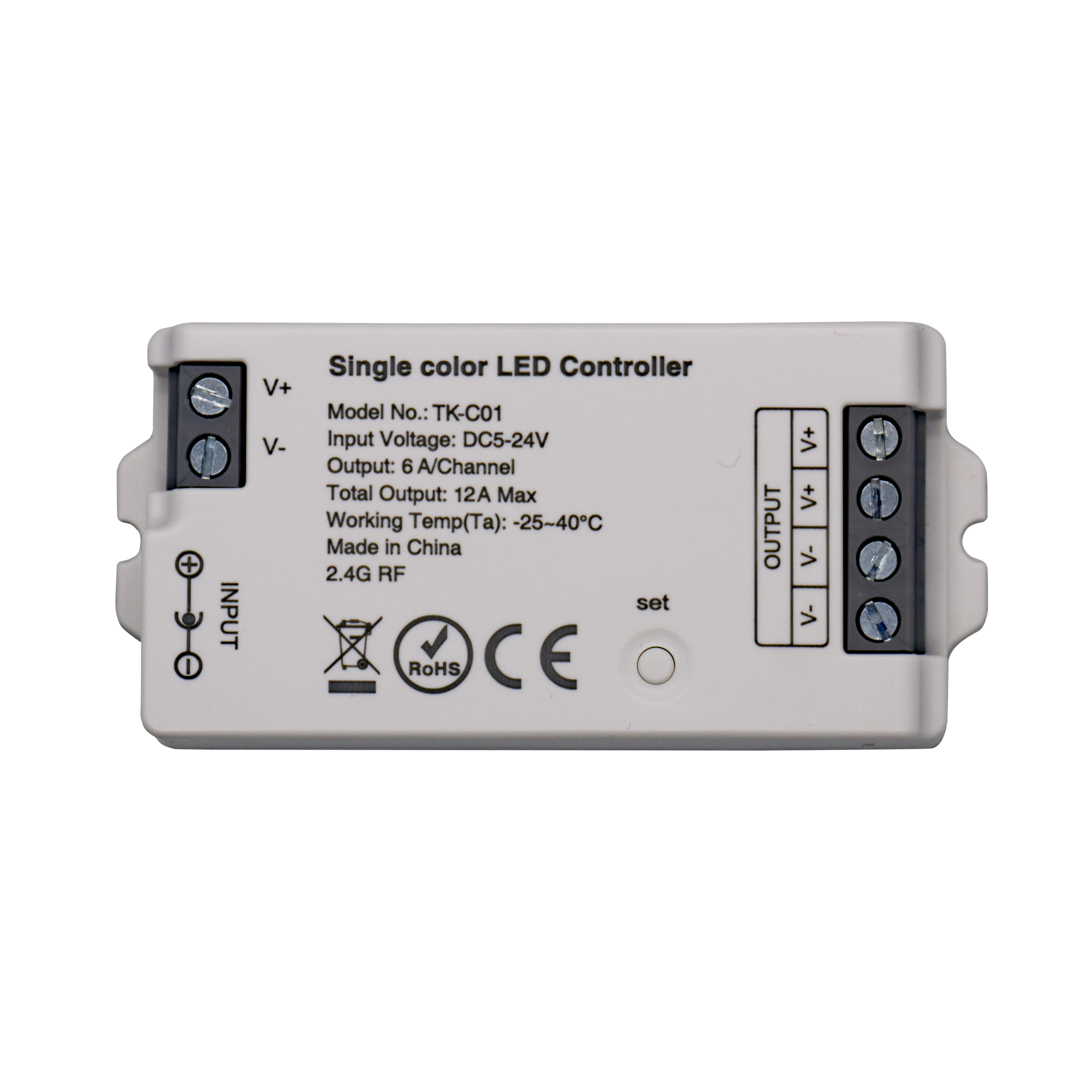 LED контролер димер DC5-24V, 12A, RF 2.4G Smart Systems