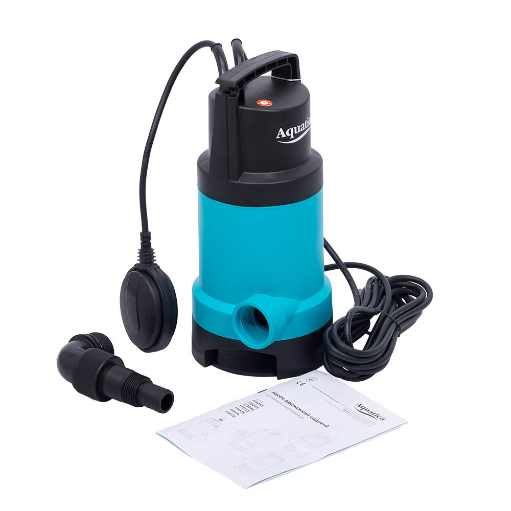 Насос дренажный садовый 0.75кВт Hmax 9.5м Qmax 220л/мин (част. до 30мм) AQUATICA (773175)