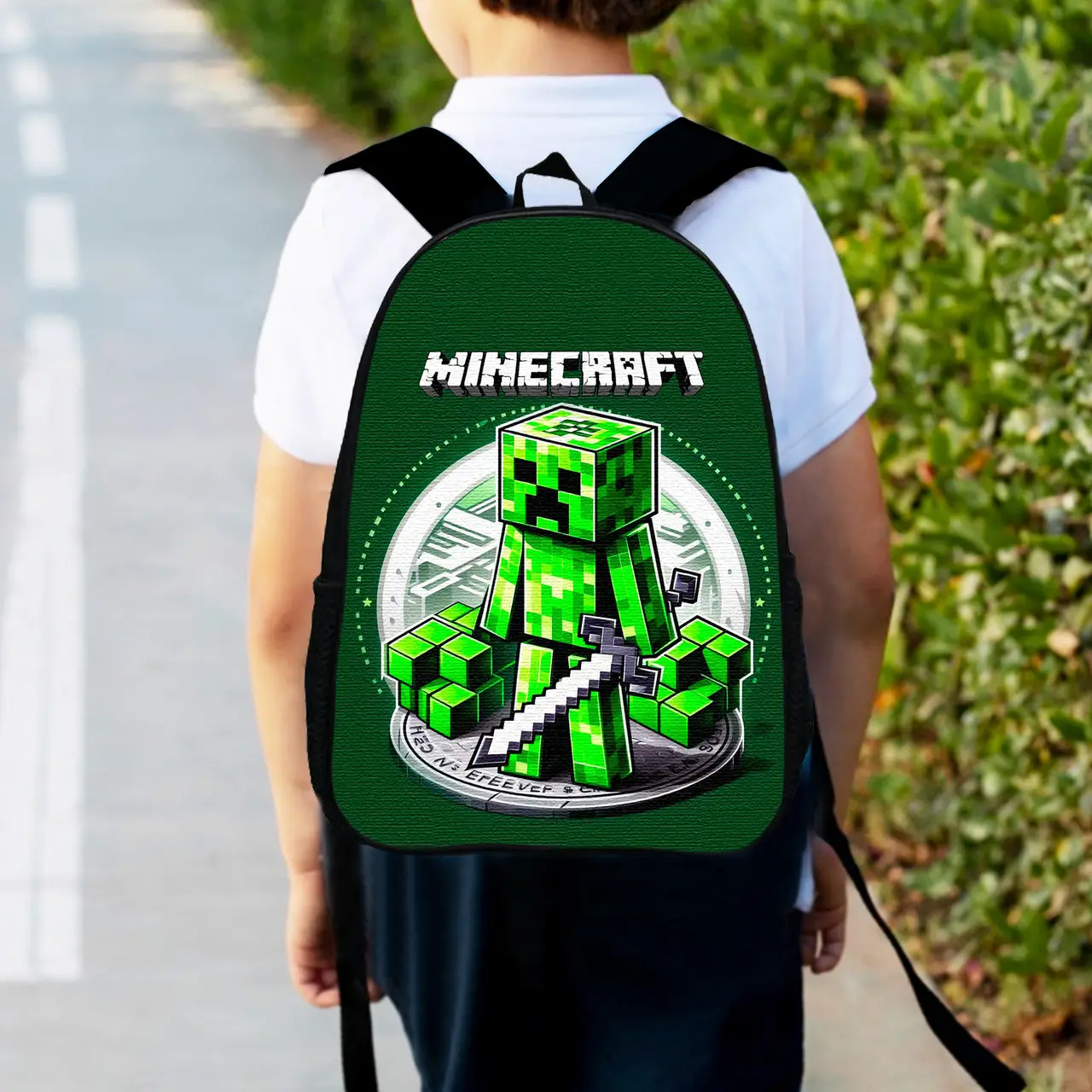 Рюкзак дитячий майнкрафт Кріпер "Minecraft" 34х27см, міський ранець для хлопчика (00528)