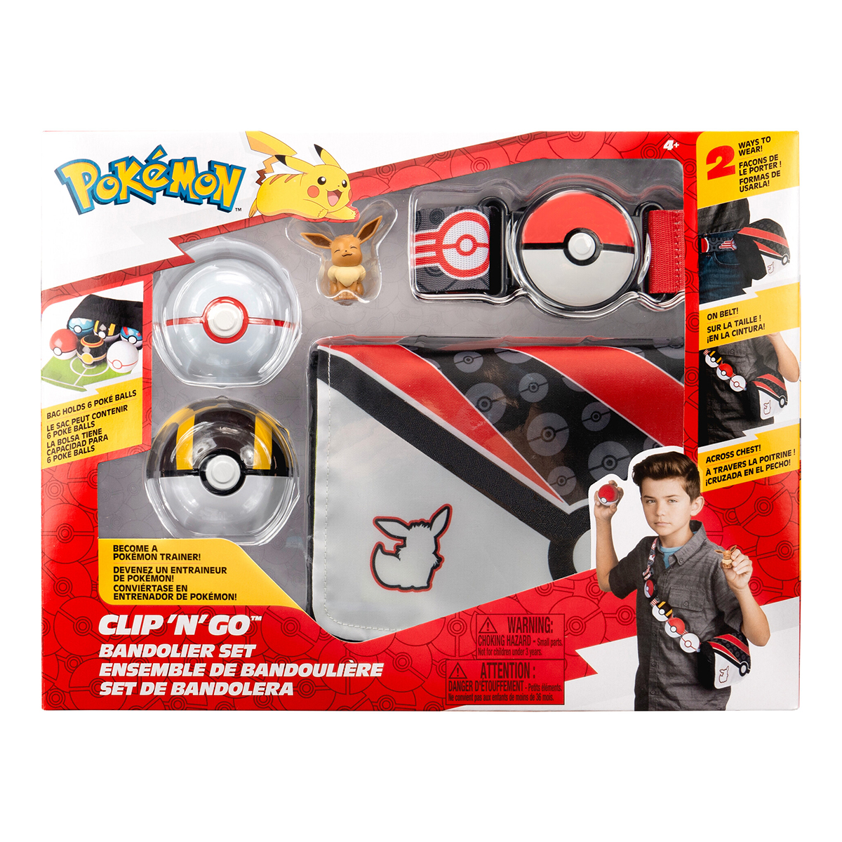 Ігровий набір POKEMON W5 - СПОРЯДЖЕННЯ ТРЕНЕРА ІВІ (2 покеболи, пояс, фігурка, сумка для м'ячів)