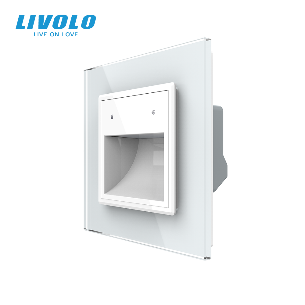 Світильник для сходів LIVOLO, білий, скляна рамка, регулювання яскравості та кольору світла, 220В