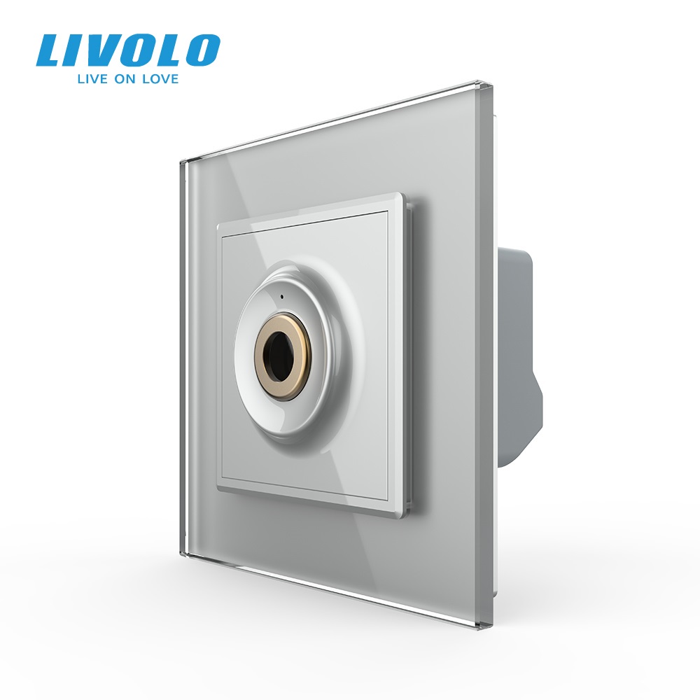 Бездотиковий вимикач 1 сенсор Livolo сірий 2.5D Sense