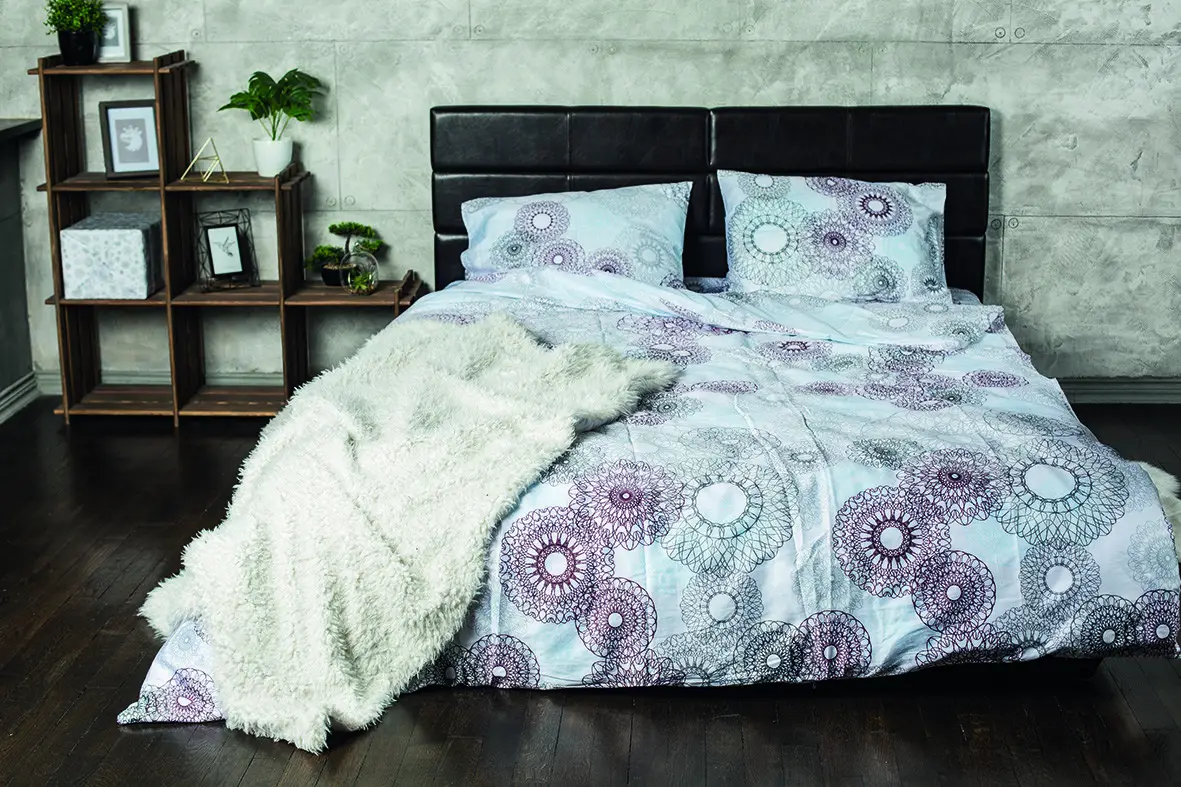 Комплект постільної білизни Ecotton двоспальний Сімейний 150х215 см блакитний (19771)