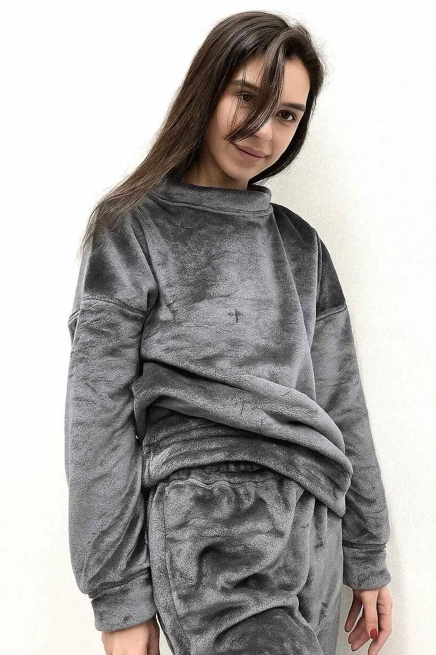 Жіночий костюм Ecotton домашній L-XL із мікрофібри Well Soft сірий Grey