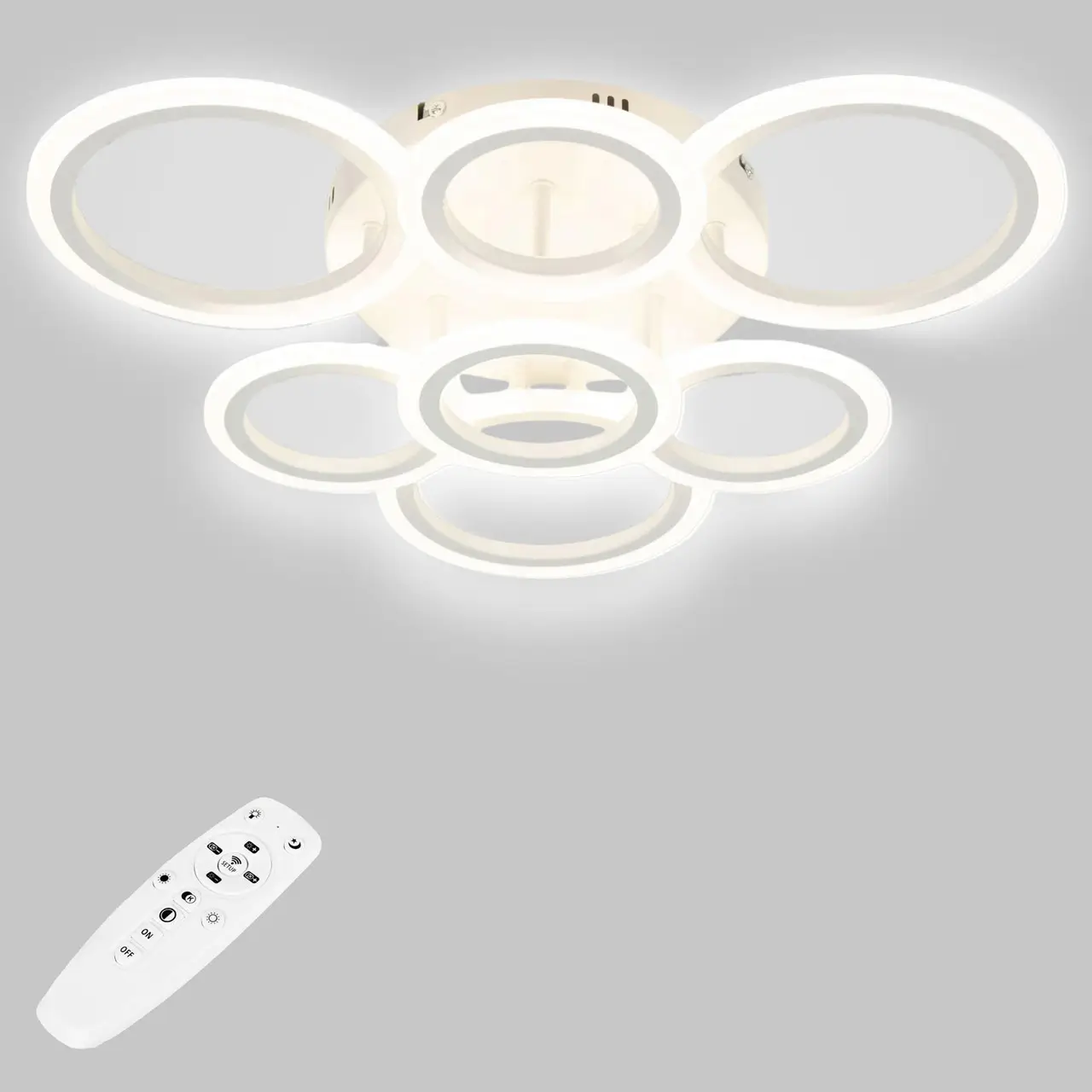 Стельова LED люстра, світлодіодний світильник Sunlight білий 6326/3+4