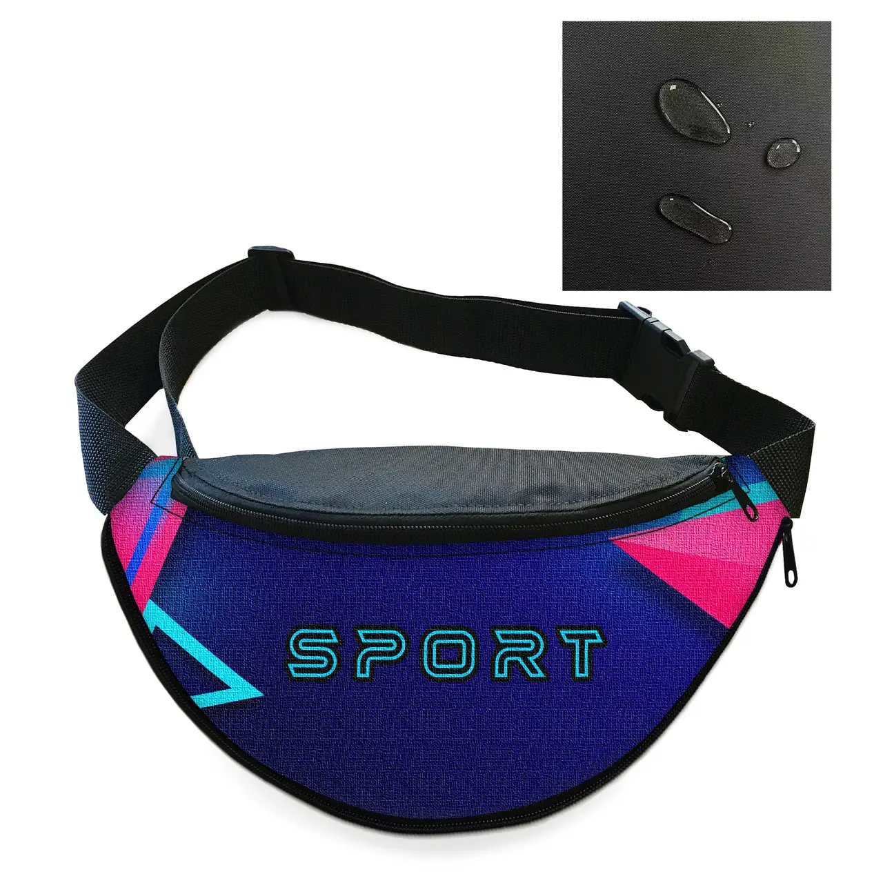 Сумка-бананка чоловіча/жіноча Sport 32×16 см з розширювачем поясна сумка або сумка через плече (02879)