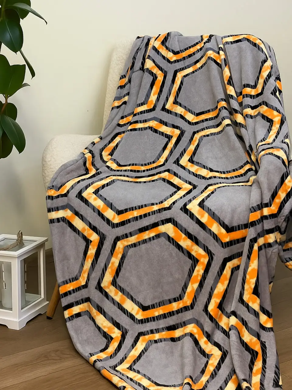 Плед Ecotton 150х220 см із мікрофібри Well Soft Соти сірий (FL612)