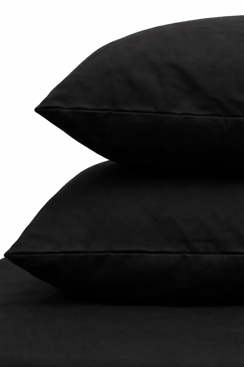 Наволочка Ecotton 50х70 см фланель із бавовни Black чорний