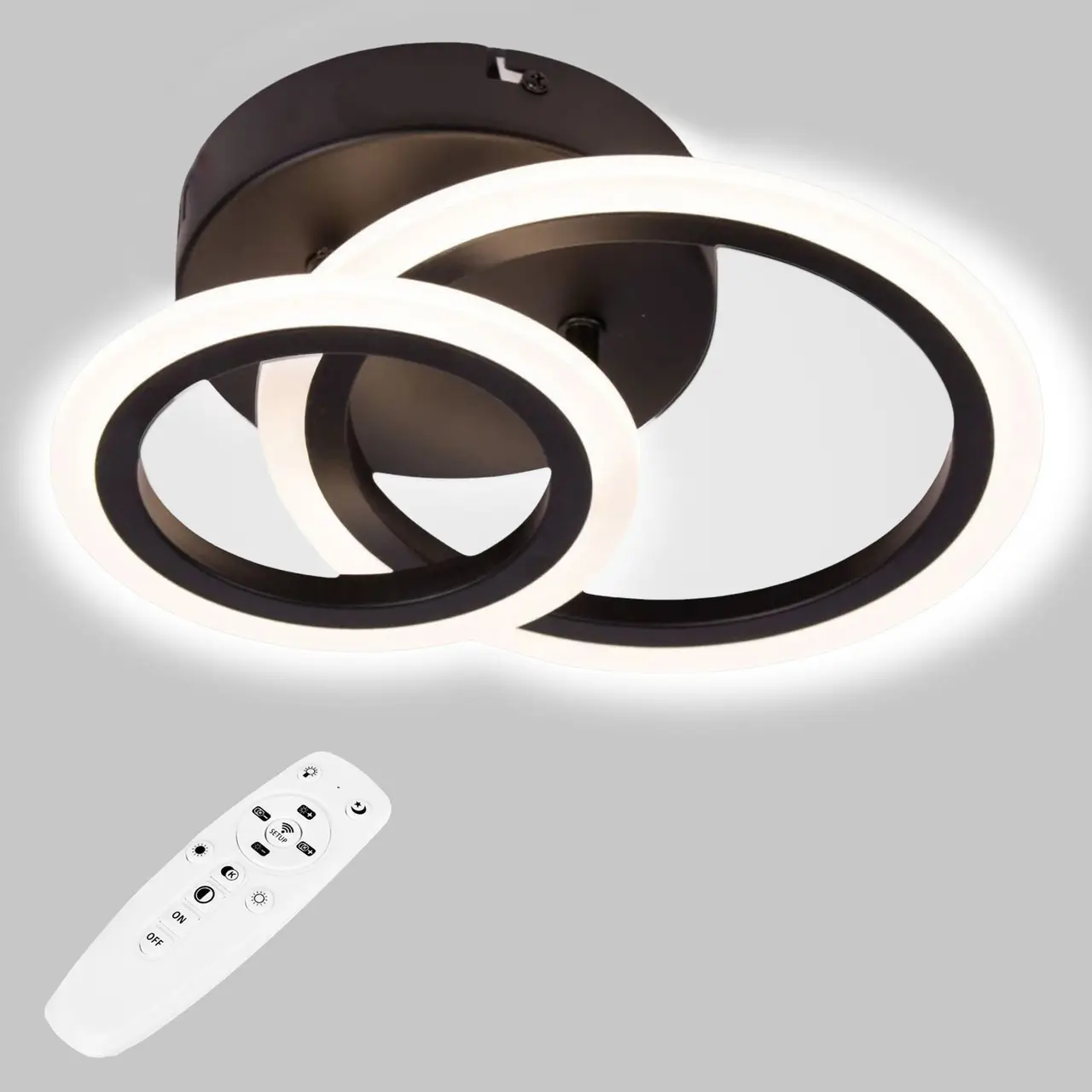 Стельова LED люстра, світлодіодний світильник Sunlight чорний 6326/1+1