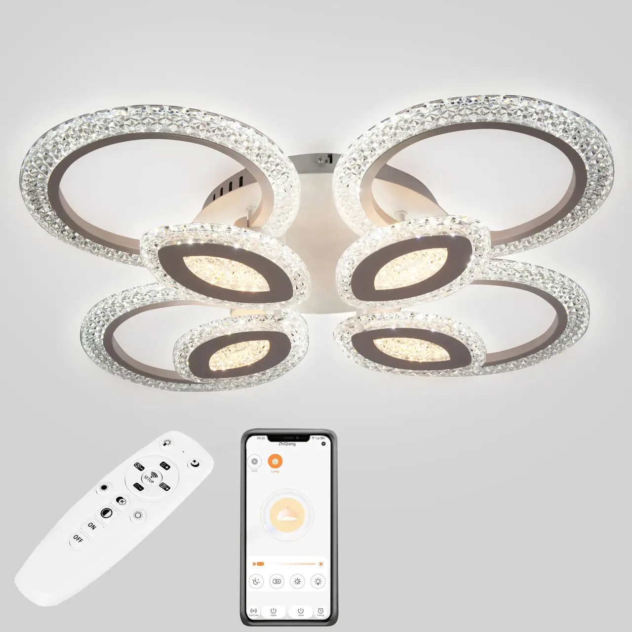 Стельова LED люстра, світлодіодний світильник Sunlight 5809/4+4