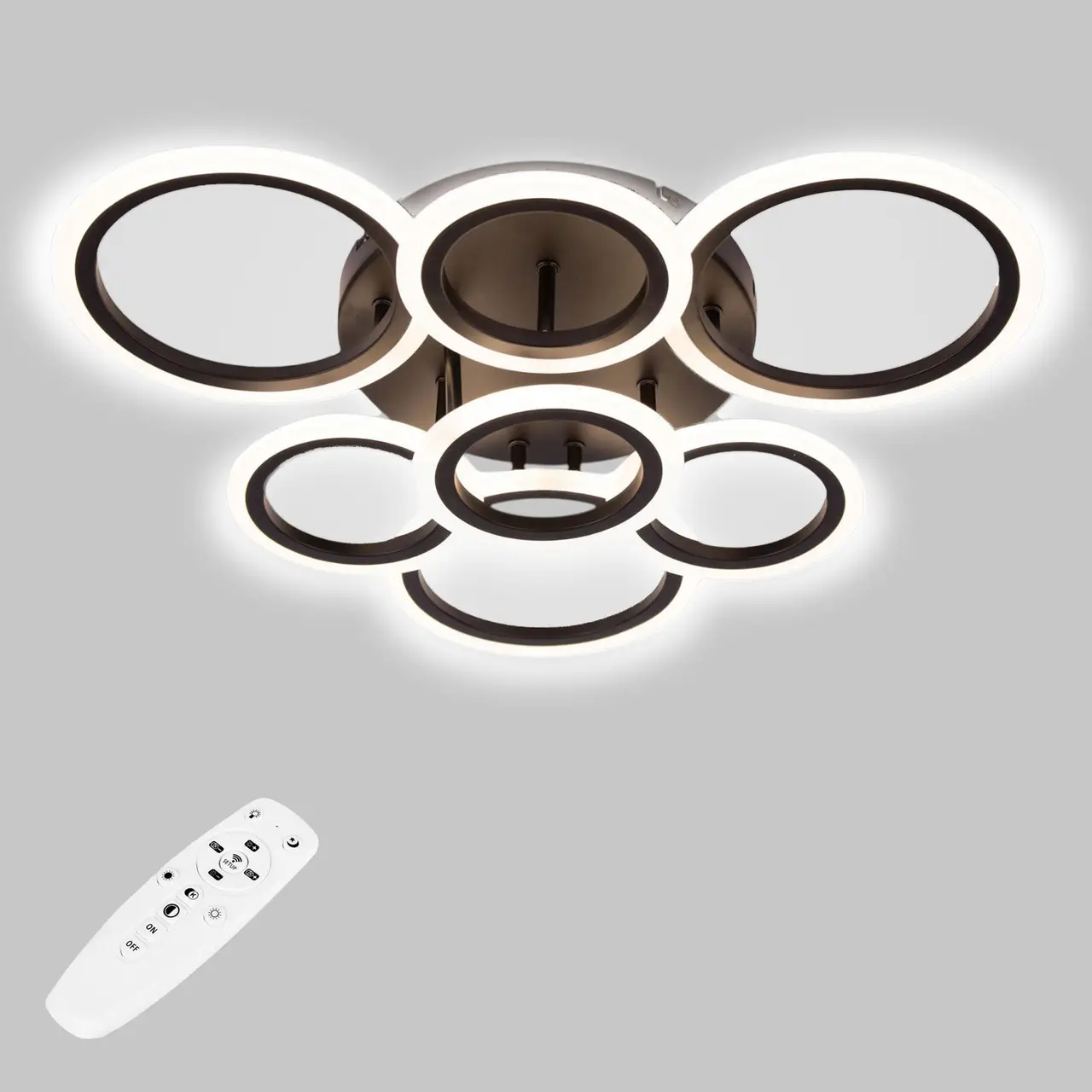 Стельова LED люстра, світлодіодний світильник Sunlight чорний 6326/3+4