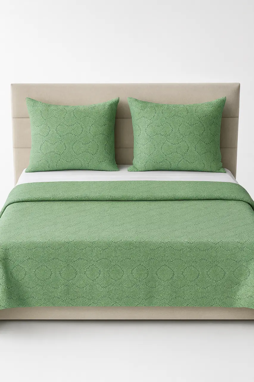 Комплект постільної білизни Ecotton Євро 210х220 см зелений (21213АВ)