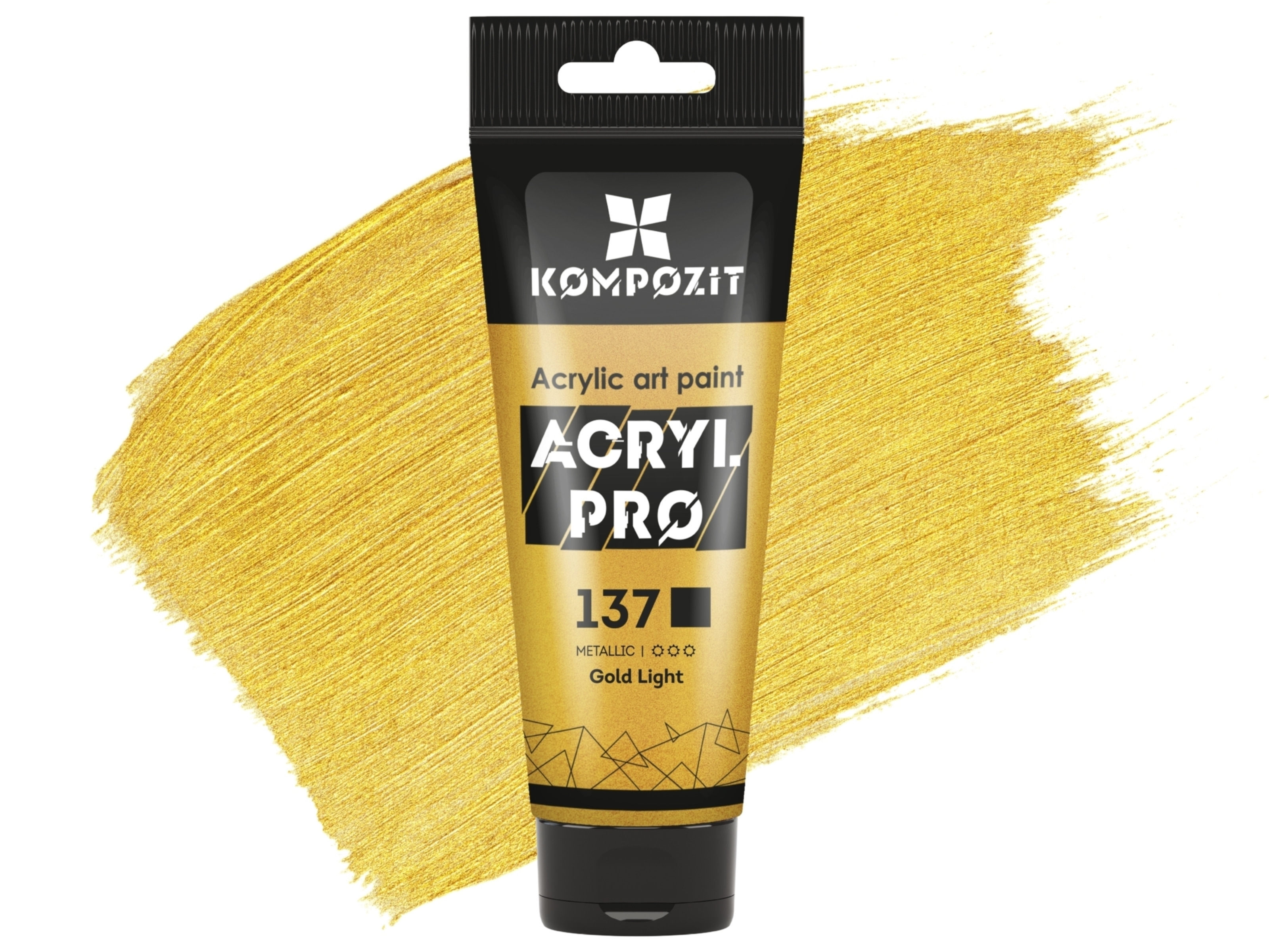 Фарба художня Серія "Металік" Acryl PRO ART Kompozit 75 мл, 137 золото світле