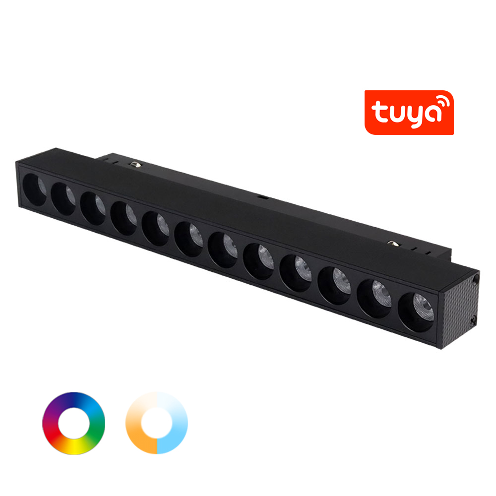 Магнітний трековий світильник Mi-light лінійний dot grille RGB + TUNABLE WHITE  6W RF2.4G + radio DMX512