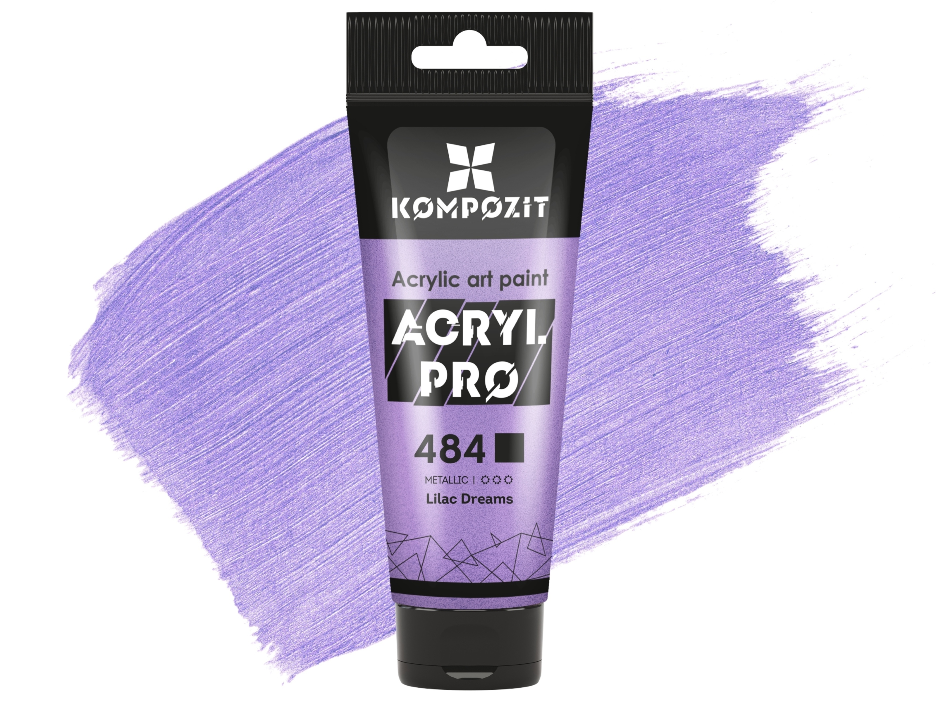Фарба художня Серія "Металік" Acryl PRO ART Kompozit 75 мл, 484 бузкові мрії