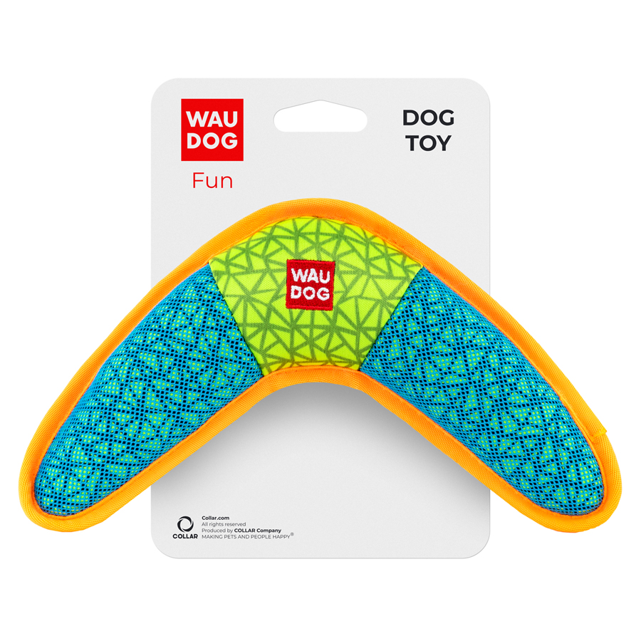 Іграшка для собак WAUDOG Fun, "Бумеранг",Ш 24 см, Д 14 см блакитний