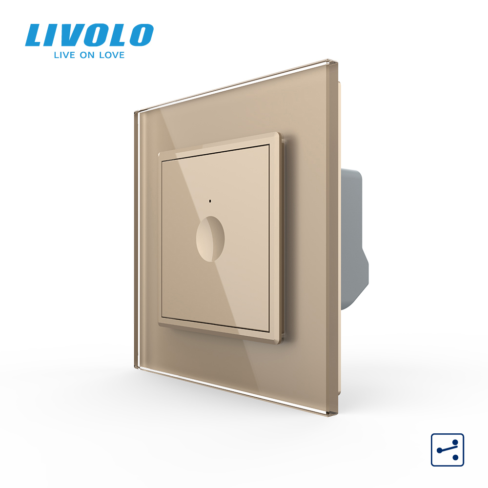 Сенсорний прохідний/перехресний вимикач Sense 1 сенсор Livolo золото (722000313)