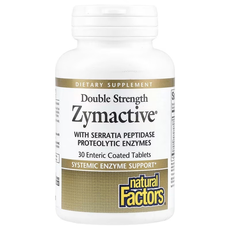 Ферменти подвійної концентрації, Zymactive, Double Strength, Natural Factors, 30 таблеток