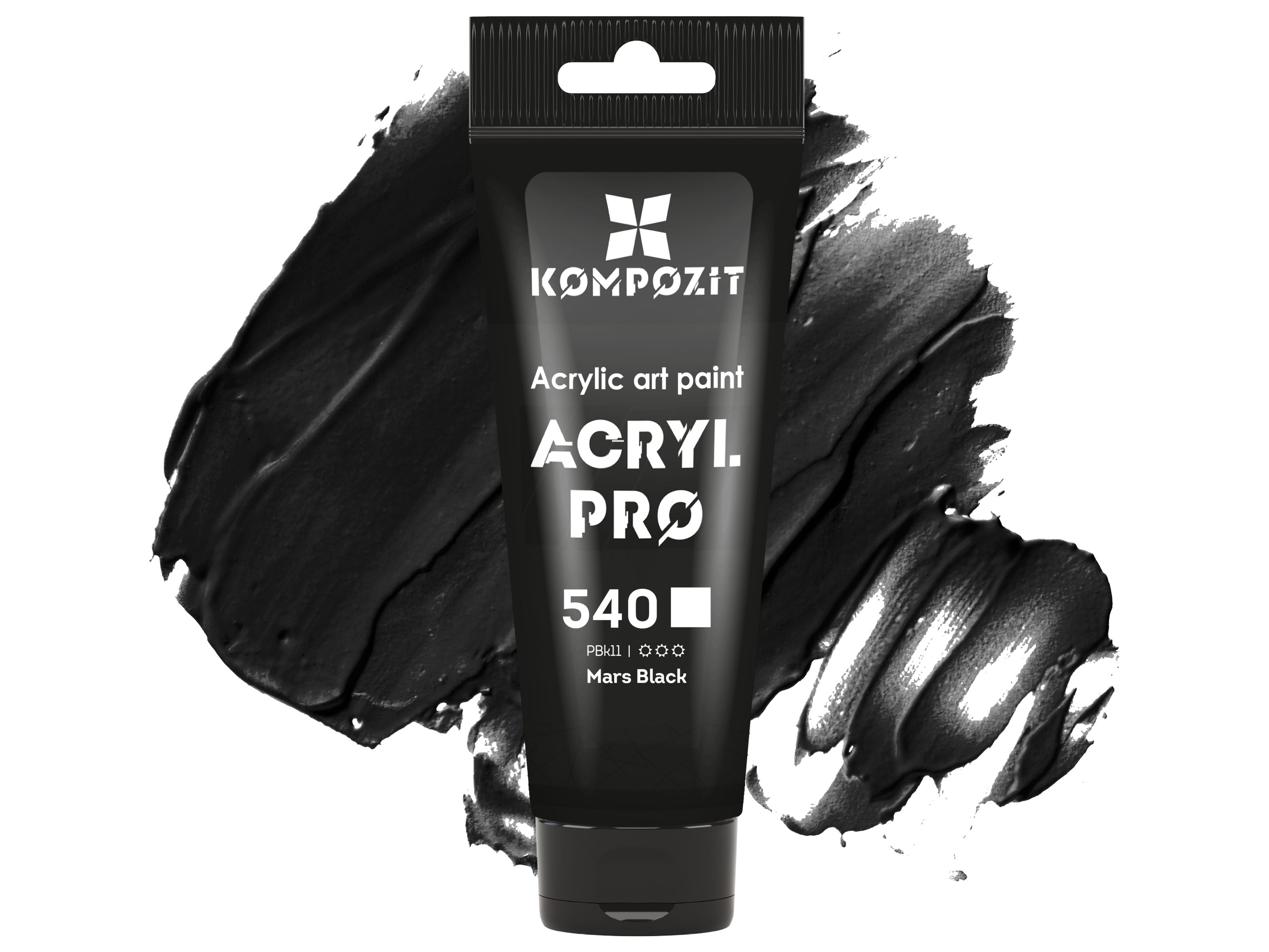 Фарба художня Acryl PRO ART Kompozit 75 мл, 540 марс чорний