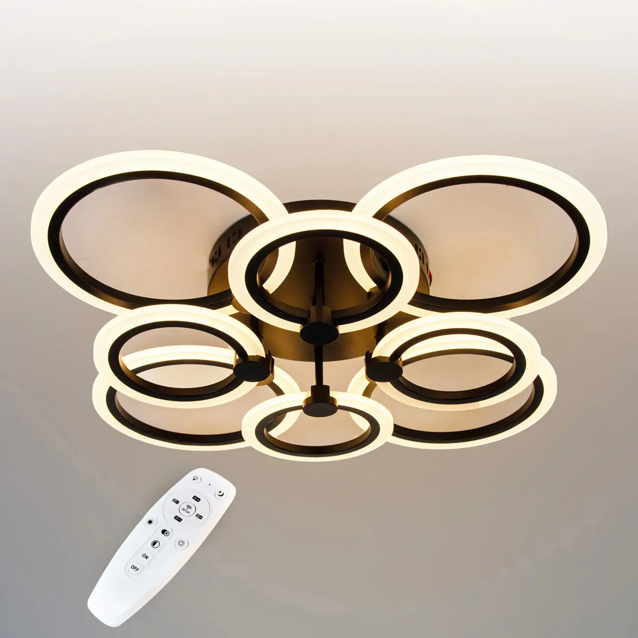 Стельова LED люстра, світлодіодний світильник Sunlight чорний 6326/4+4