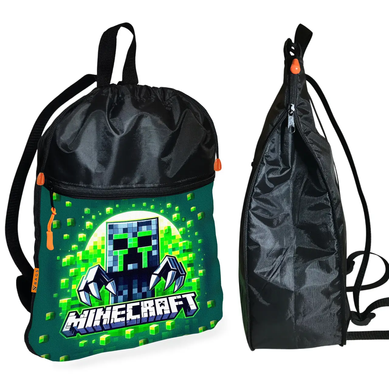Рюкзак-мішок для взуття, спортивної форми Майнкрафт «Minecraft» дитяча сумка для змінки з розширювачем (01284)