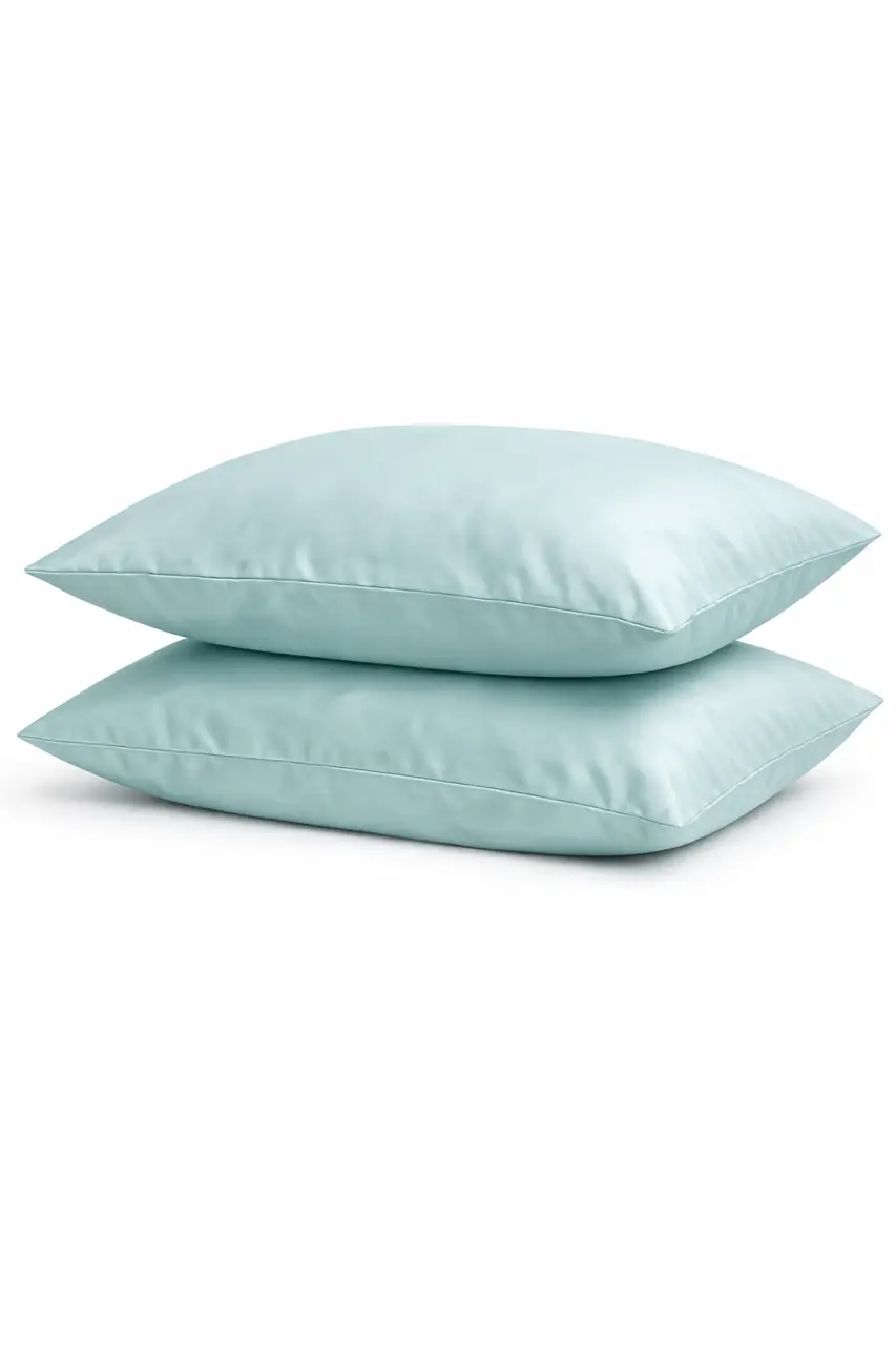 Комплект наволочок Ecotton 70х70 см із сатину 2 шт (арт. 15-5205 Aqua Grey) світло-голубой