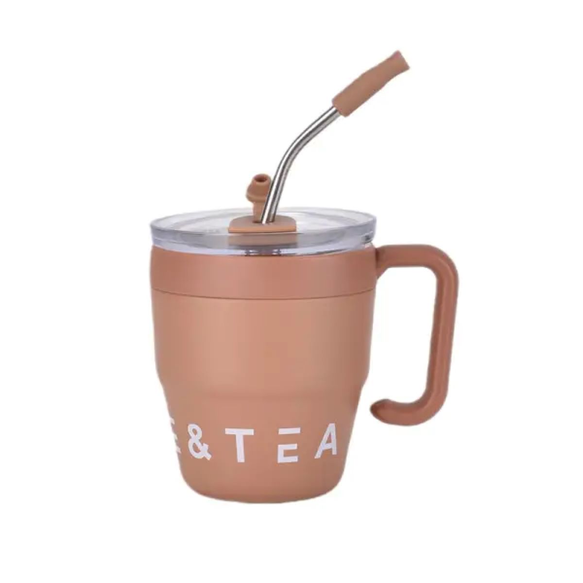 Термочашка Coffee & Tea з трубочкою коричнева HP-14-23BR