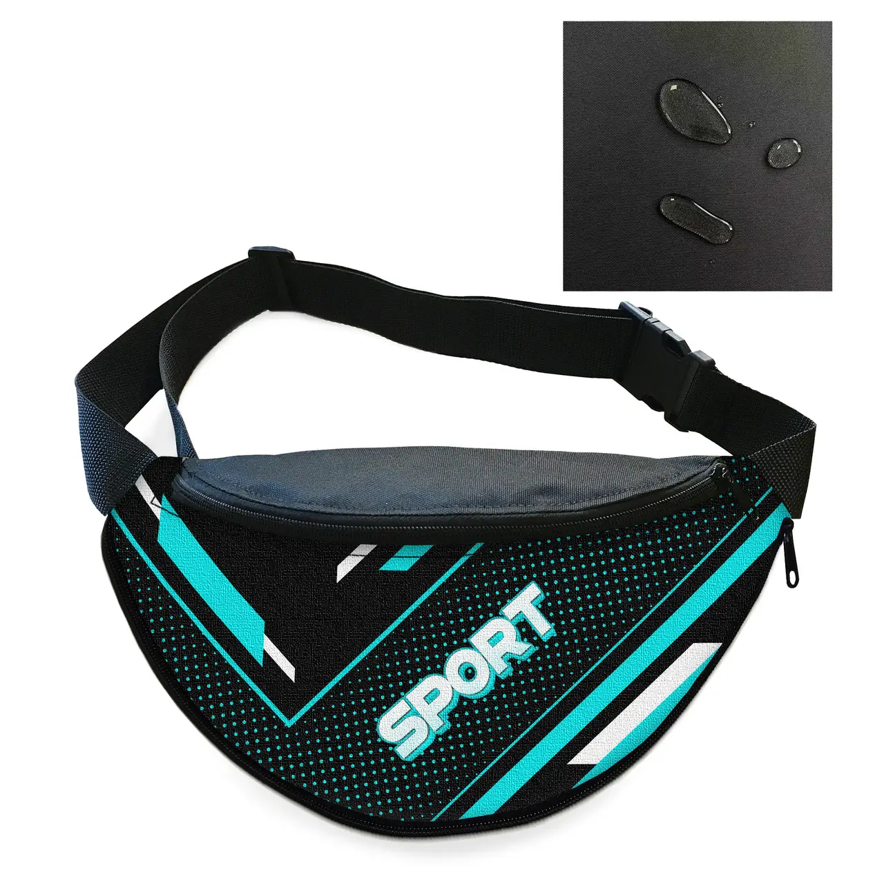 Сумка-бананка чоловіча/жіноча Sport 32×16 см з розширювачем поясна сумка або сумка через плече (02875)