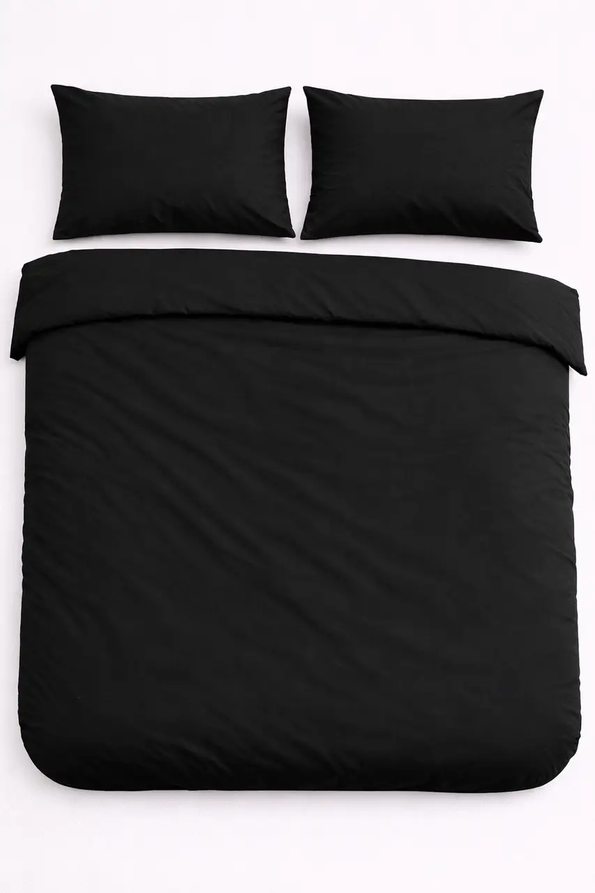 Підковдра на блискавці Ecotton Євро 210х215 см фланель з бавовни Black чорний