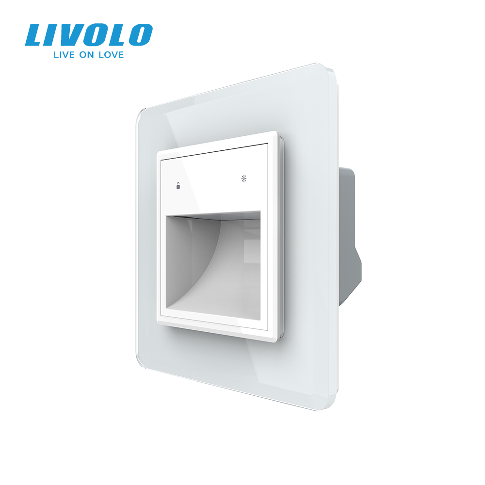 Світильник для сходів LIVOLO, білий, 2.5D скляна рамка, регулювання яскравості та кольору світла, 220В