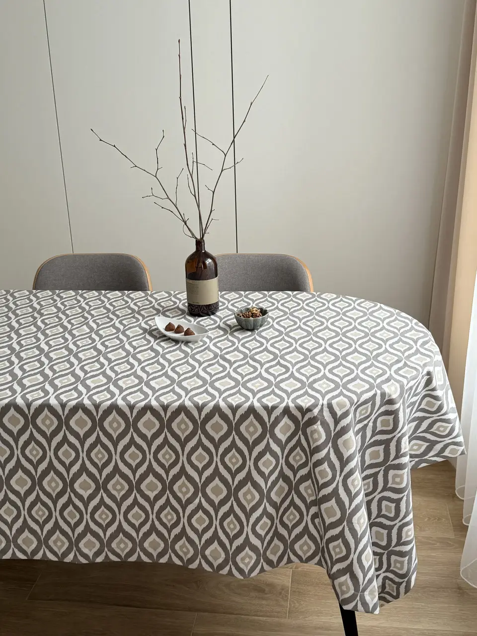 Скатертина столова Ecotton DUCK 170х220 см водовідштовхувальна Абстракт сірий (27951/29)
