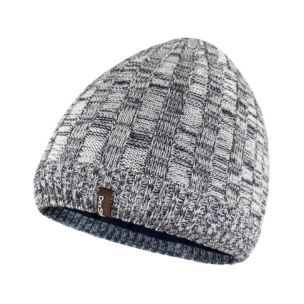 Водонепроникна шапка Dexshell Heathered Rib Knit Beanie, onesize (56-58 см), біло-сіра