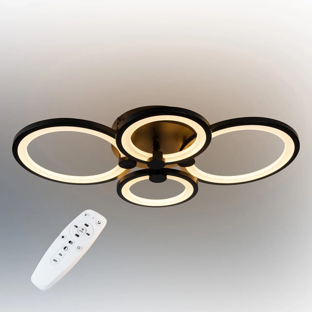 Стельова LED люстра, світлодіодний світильник Sunlight чорний 5332/2+2