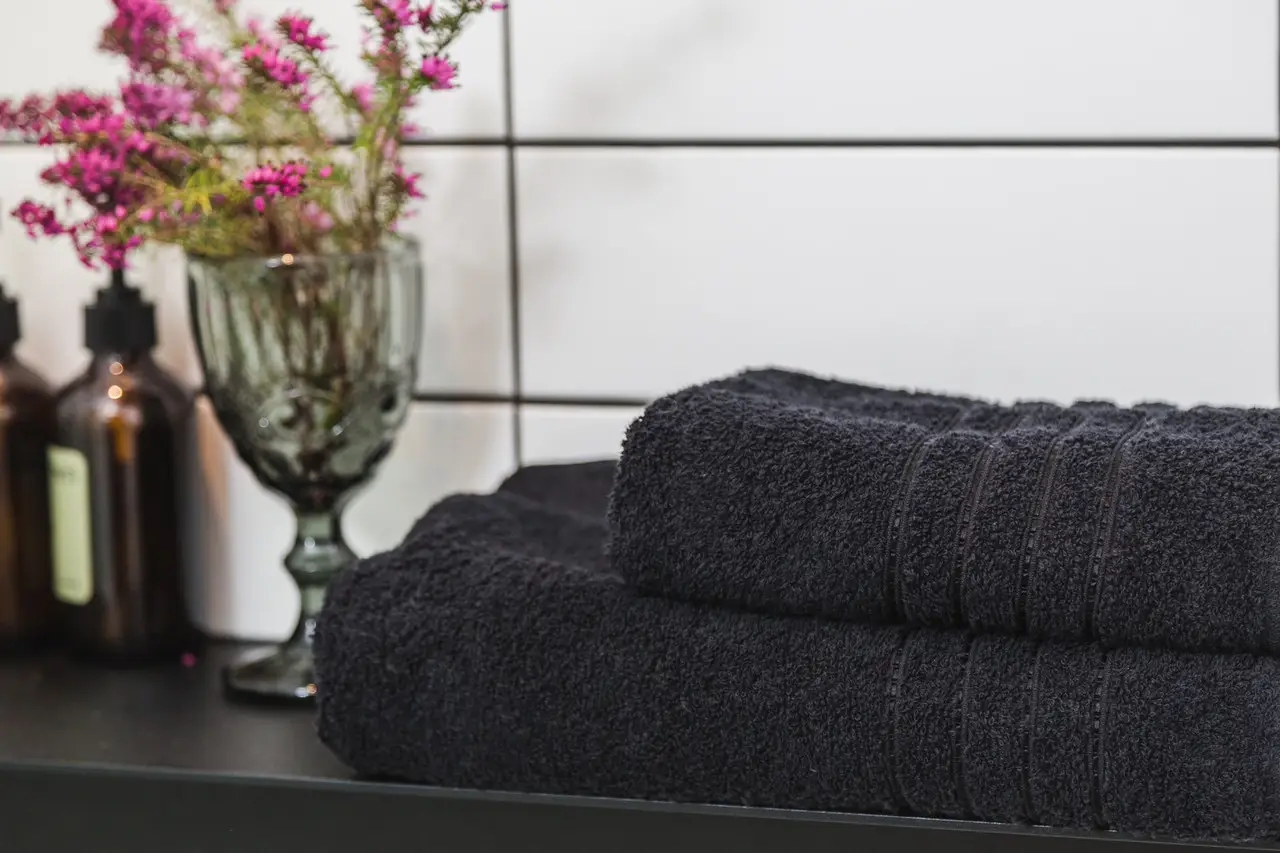 Рушник Ecotton 70х140 см махровий банний високої щільності 420 г/м² чорний Black