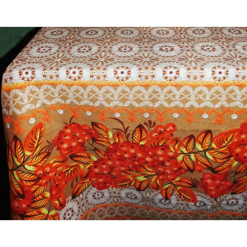 Скатертина Ecotton 150х200 см бавовняна з рогожки 21005/1 Горобина