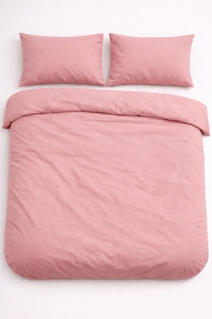 Підковдра на блискавці Ecotton двоспальна 175х215 см фланель з бавовни Pink рожевий