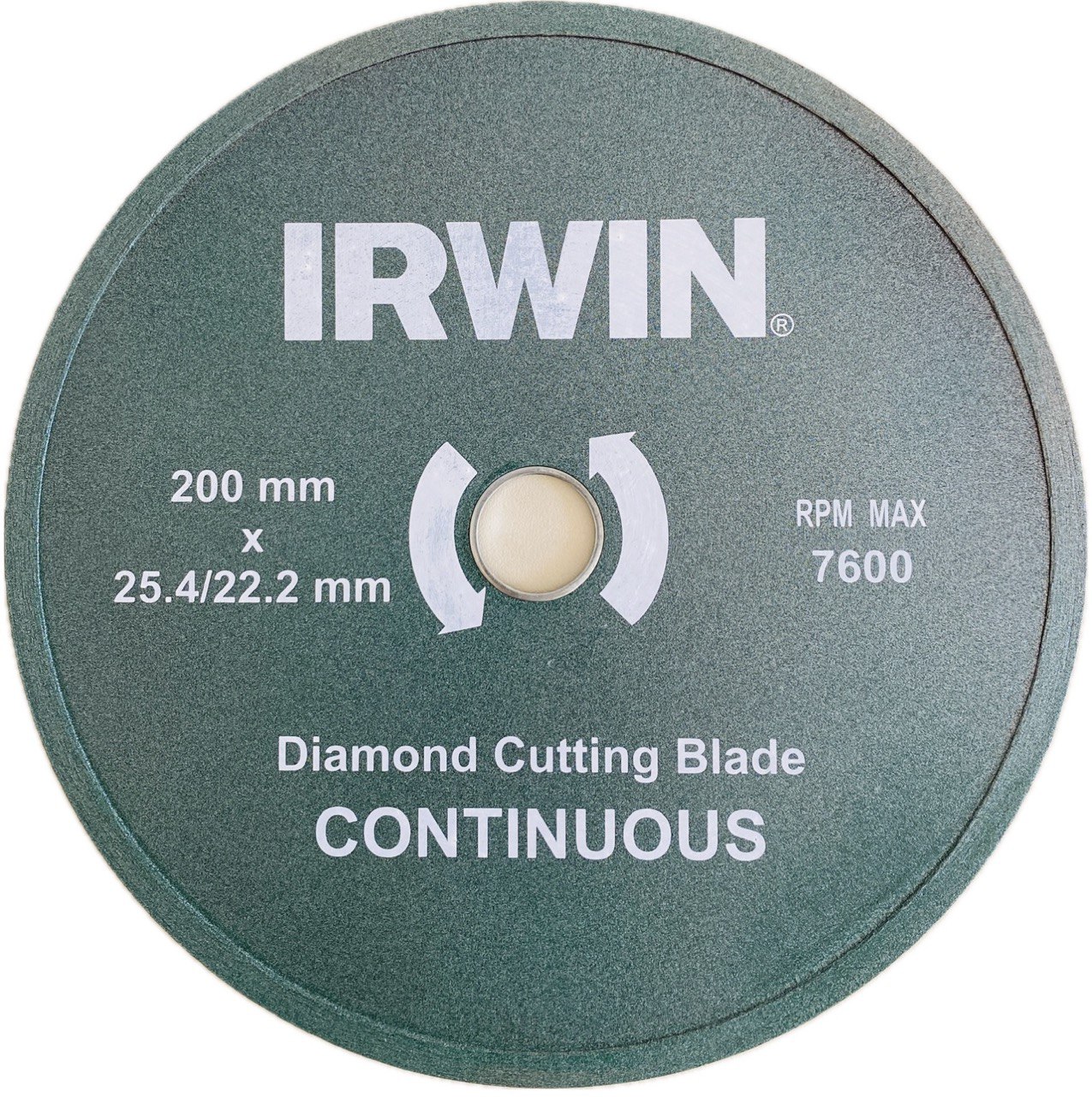 Диск алмазний Ø200x25,4 мм/22,2 мм суцільний по кераміці, Irwin 10505938