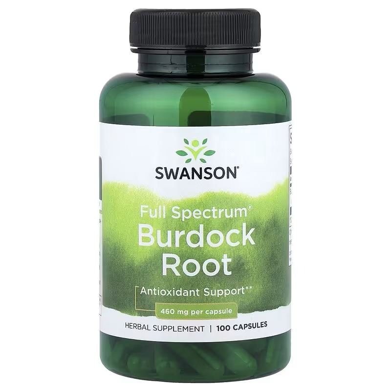 Корінь лопуха, 460 мг, Full Spectrum Burdock Root, Swanson, 100 капсул