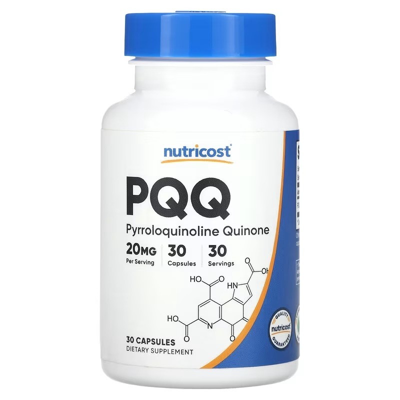 Пірролохінолінхінон PQQ, 20 мг, PQQ, Nutricost, 30 капсул