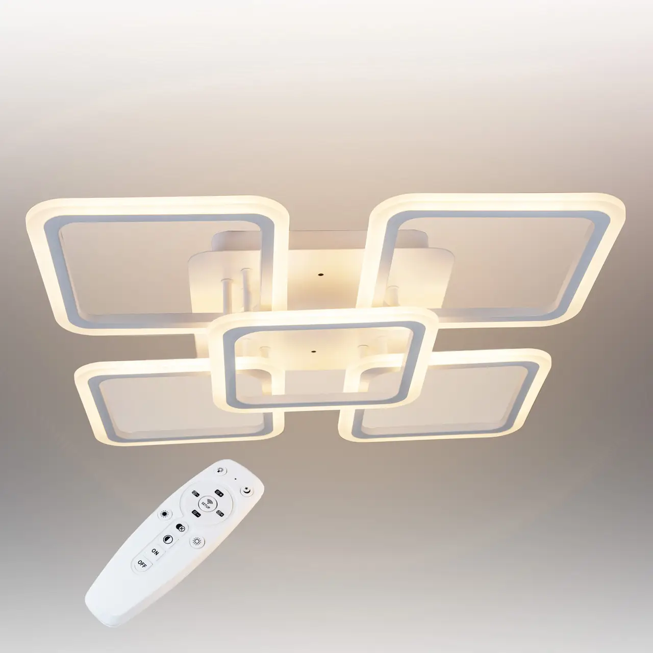 Стельова LED люстра, світлодіодний світильник Sunlight білий 6325/4+1S+S