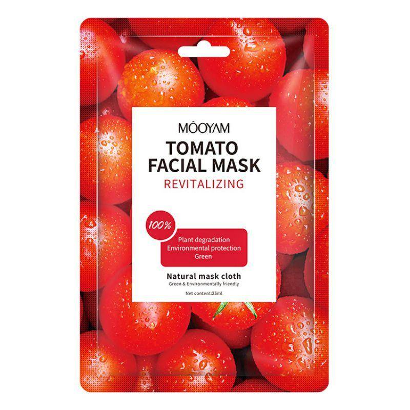 Тканинна маска з томатом для відновлення шкіри MOOYAM Tomato Facial Mask Revitalizing