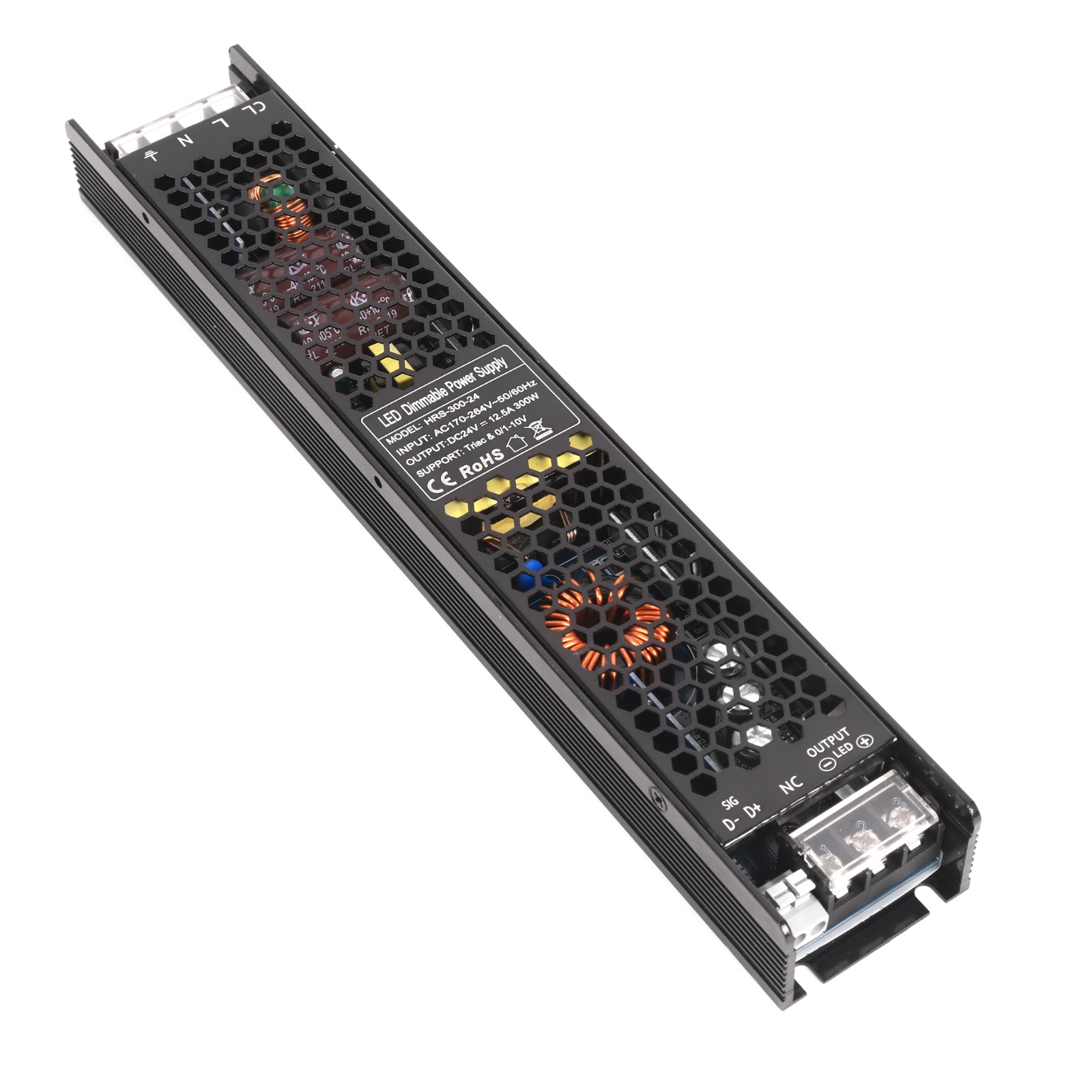 Димований блок живлення DIM IP20 24V 400W TRIAC 0/1-10V (HRS-400-24)