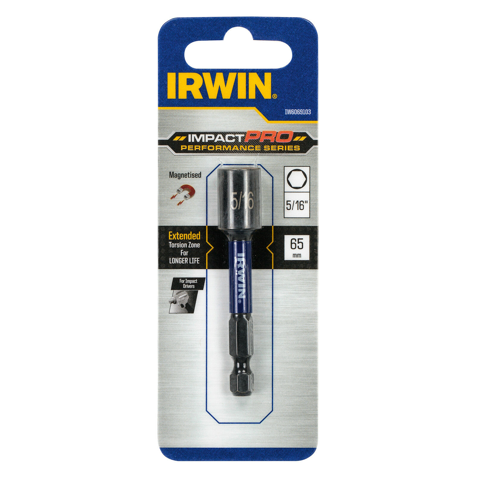 Тримач шурупів торсіонний Impact Pro Performance 8x65 мм, Irwin IW6069115